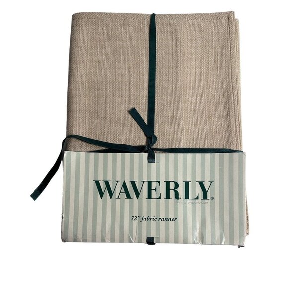 Waverly 72" Table Runner Tobago‎ Sand 100% Cotton Tobago Sand New Old Stock - Picture 1 of 6